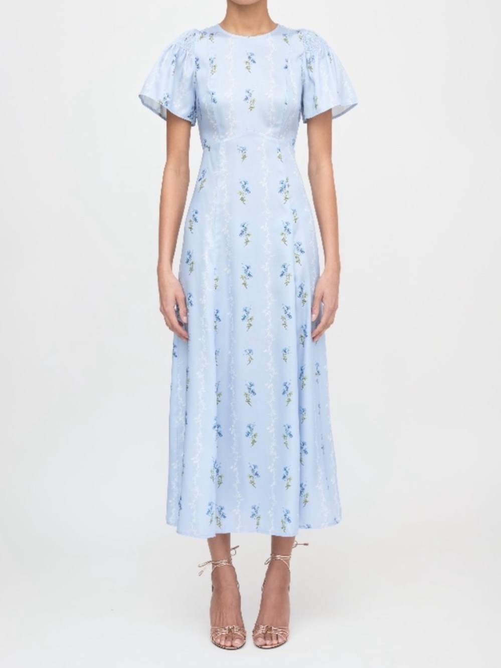 NWT HILL HOUSE The Dominique Dress in Bluebell Waltz Sz M Cottage Retro Floral